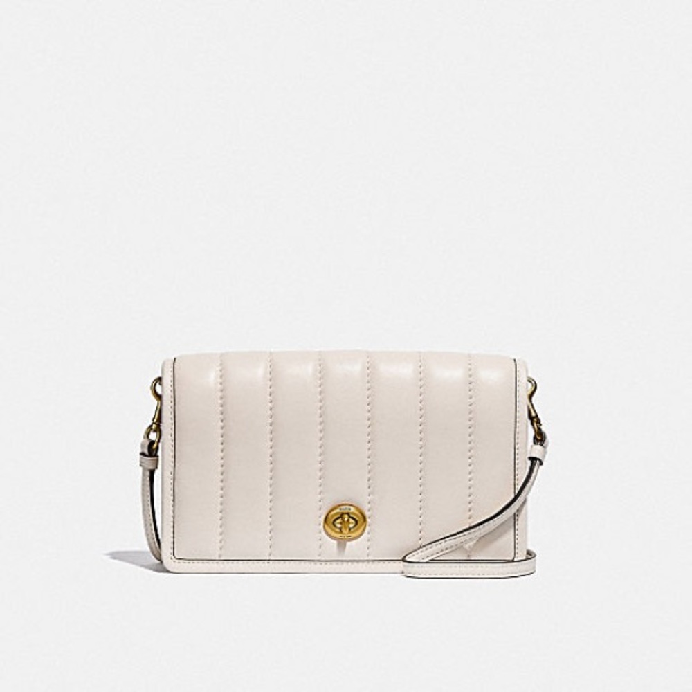 Coach Hayden Foldover Crossbody Clutch with Quilting in White